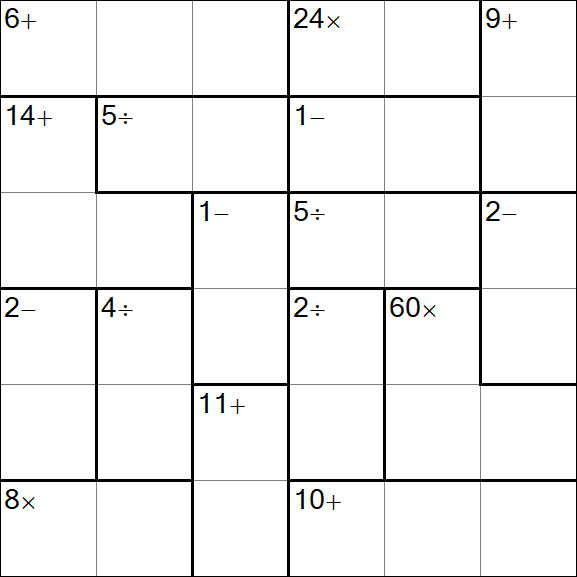 Calcudoku - Difícil