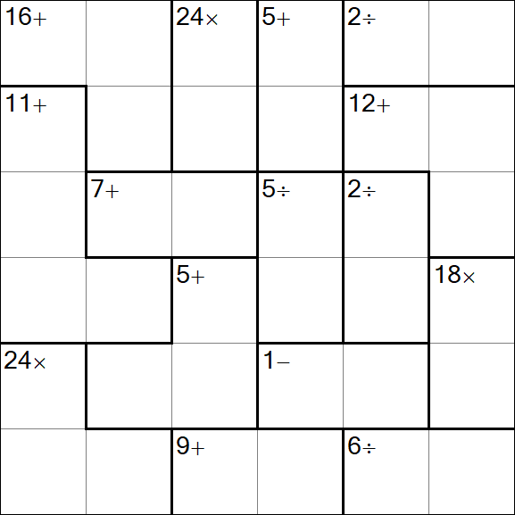 Calcudoku - Difficile