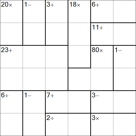 Calcudoku - Difficile