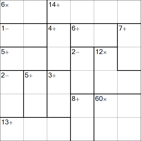 Calcudoku - Difficile