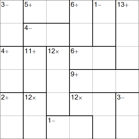Calcudoku - Difficile