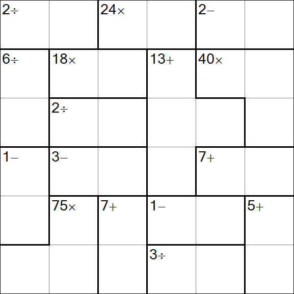 Calcudoku - Difficile