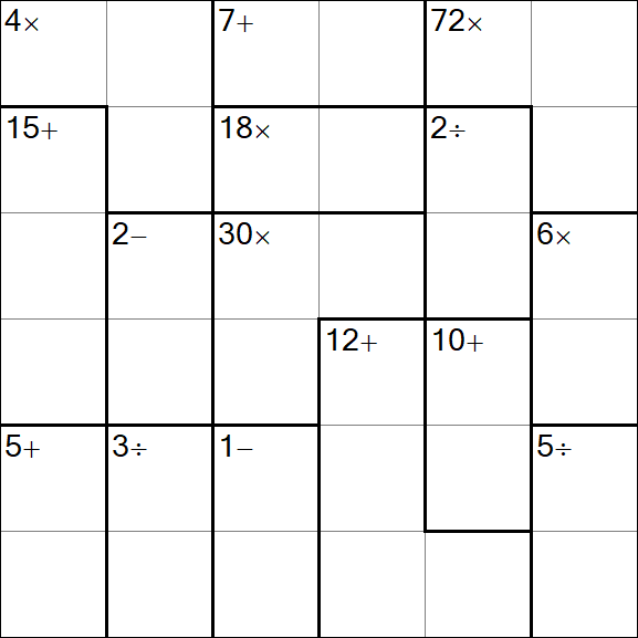 Calcudoku - Difícil