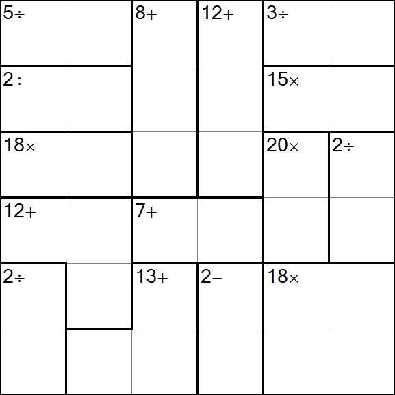 Calcudoku - Difficile