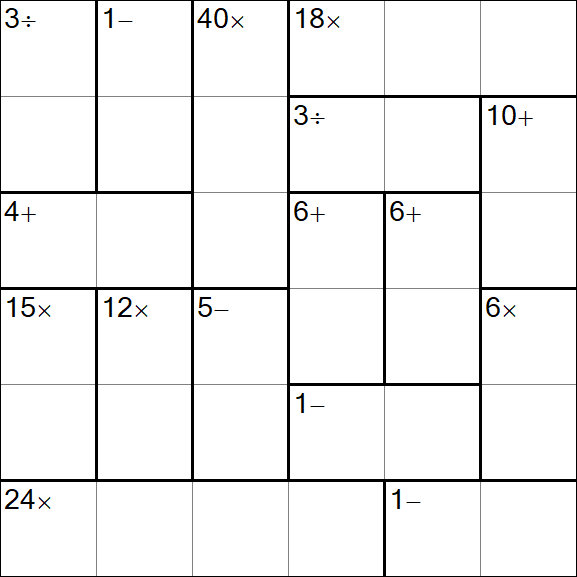 Calcudoku - Difficile