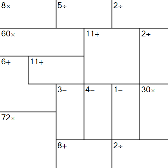 Calcudoku - Difficile