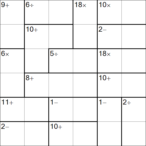 Calcudoku - Difficile