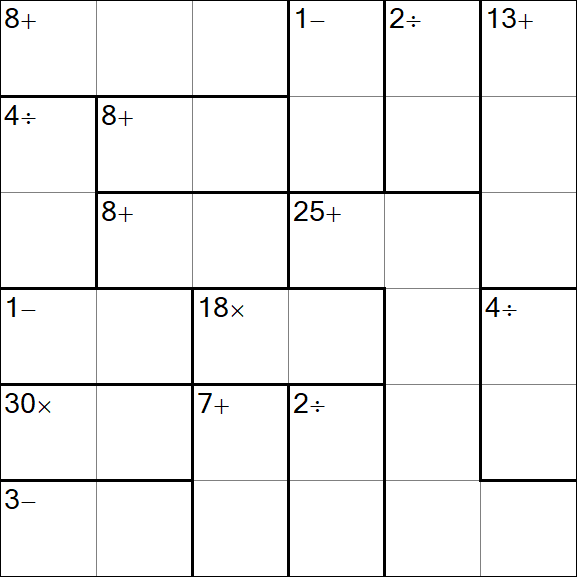 Calcudoku - Difficile