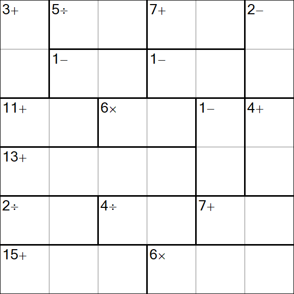 Calcudoku - Difficile