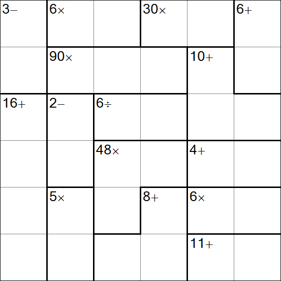 Calcudoku - Difficile