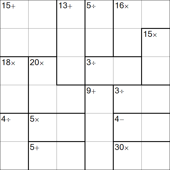 Calcudoku - Difficile