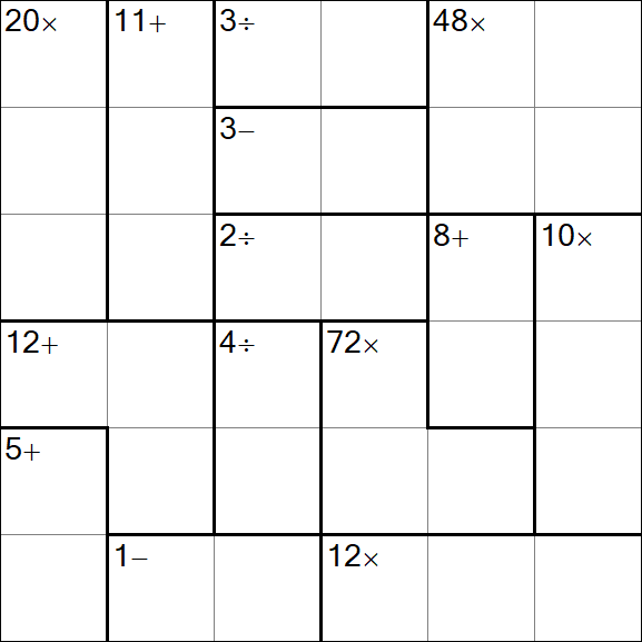 Calcudoku - Difícil