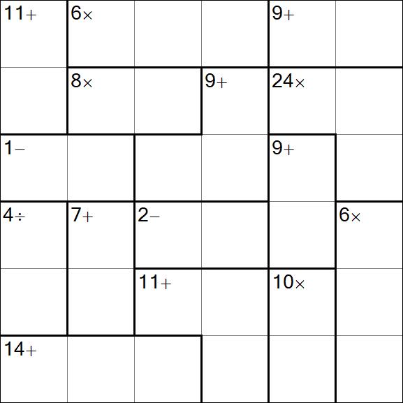 Calcudoku - Difficile