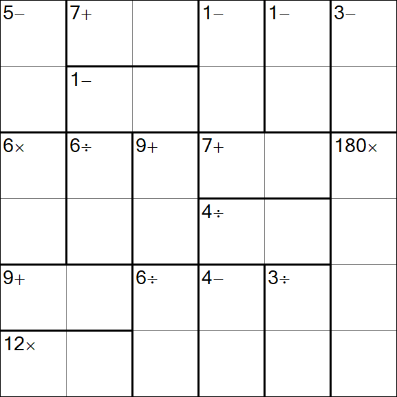 Calcudoku - Difficile