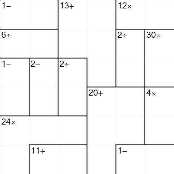 Calcudoku - Difficile