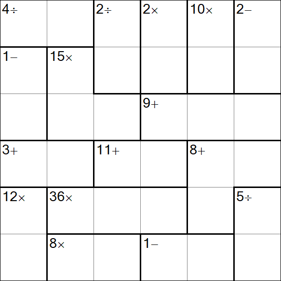 Calcudoku - Medio
