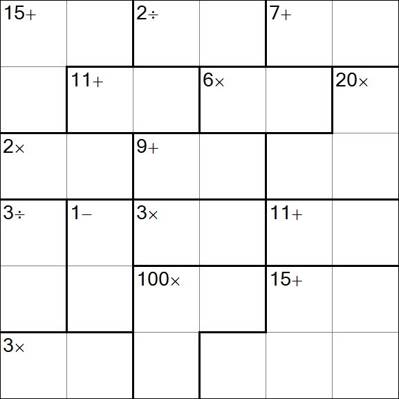Calcudoku - Medium