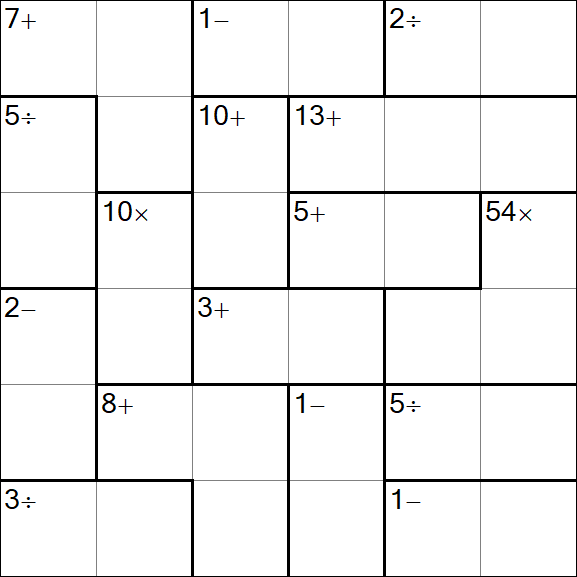 Calcudoku - Medium