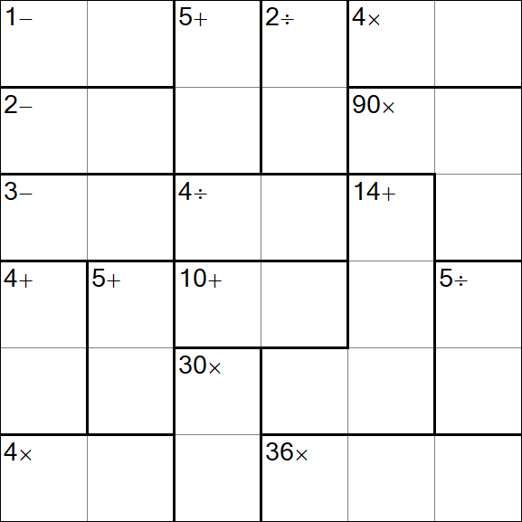 Calcudoku - Medium