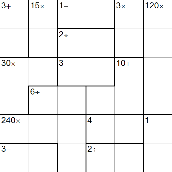 Calcudoku - Medium