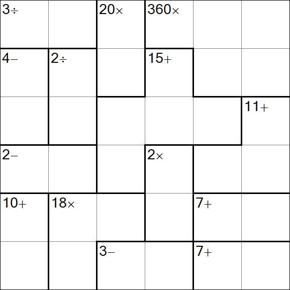 Calcudoku - Medium