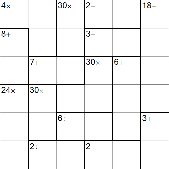 Calcudoku - Medium