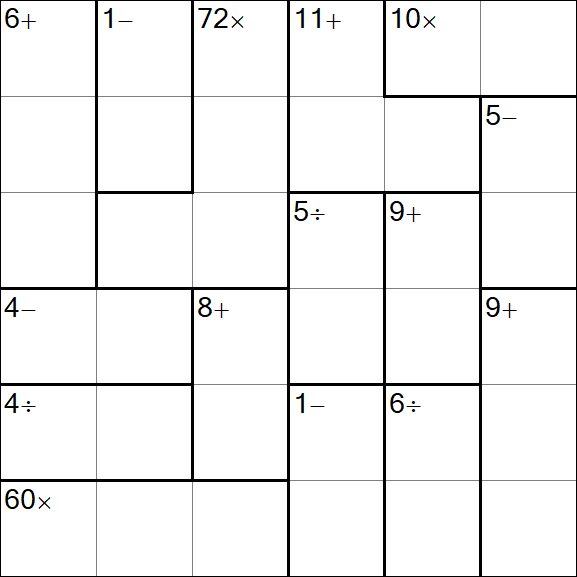 Calcudoku - Medium