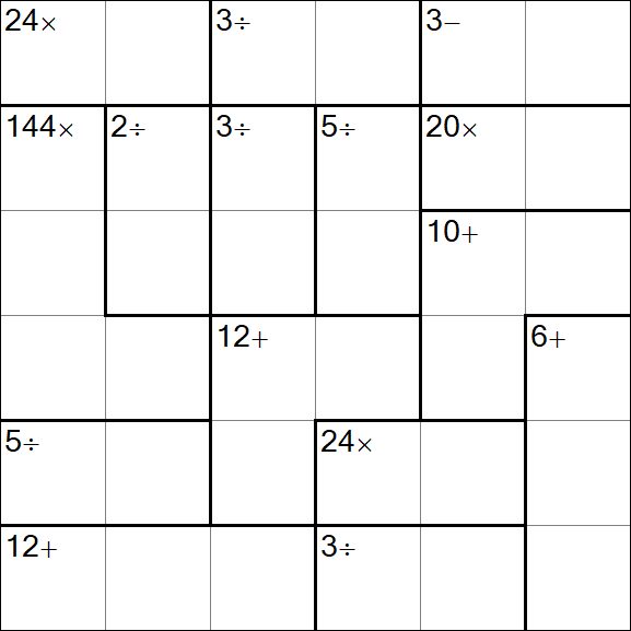 Calcudoku - Medio