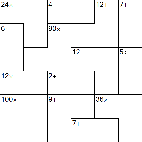 Calcudoku - Médio