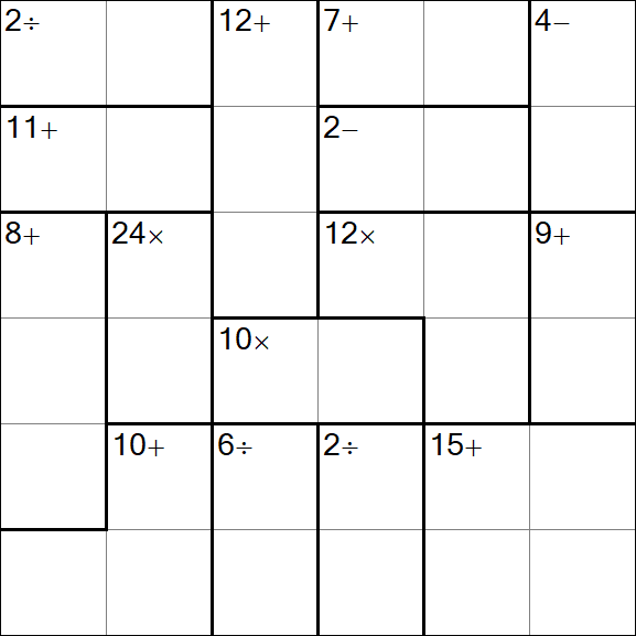 Calcudoku - Médio