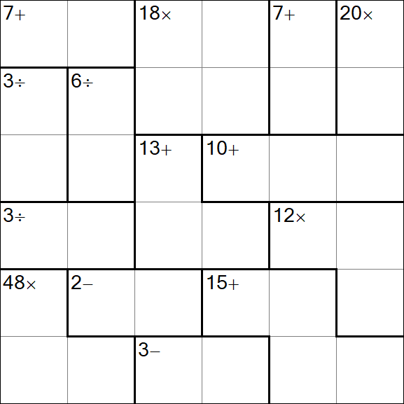 Calcudoku - Médio