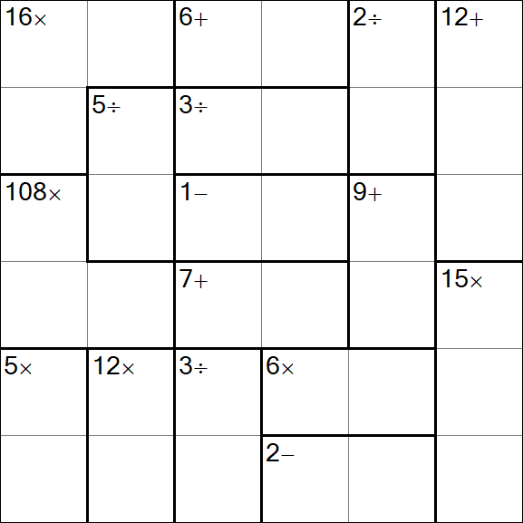 Calcudoku - Moyen