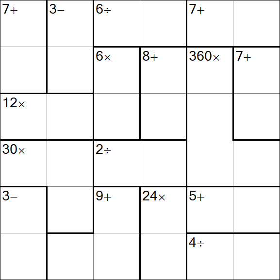 Calcudoku - Medium