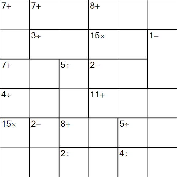 Calcudoku - Medio