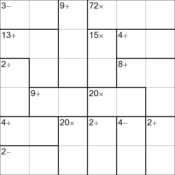 Calcudoku - Medium