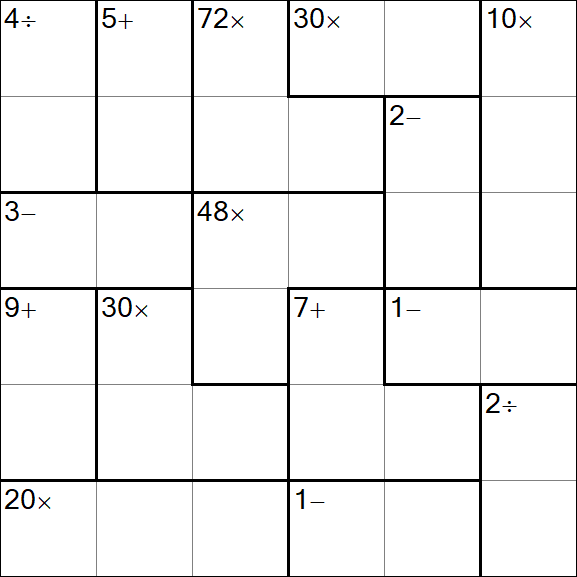 Calcudoku - Medium
