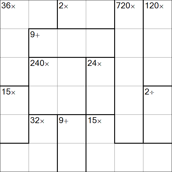 Calcudoku - Medium