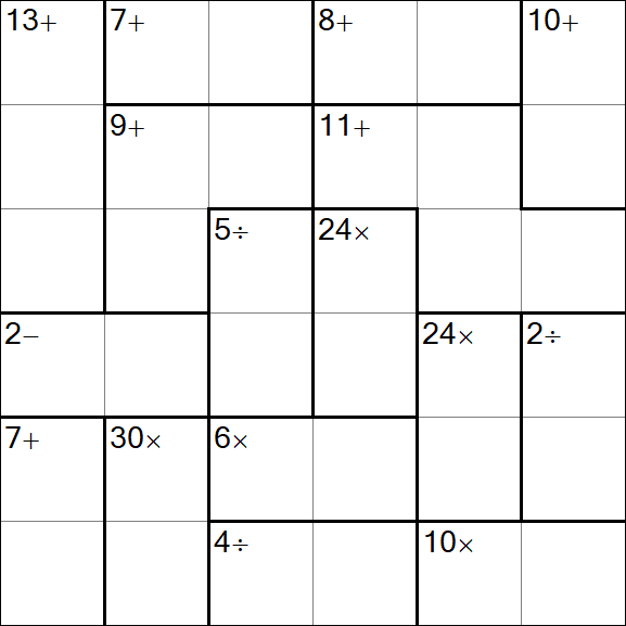 Calcudoku - Medium