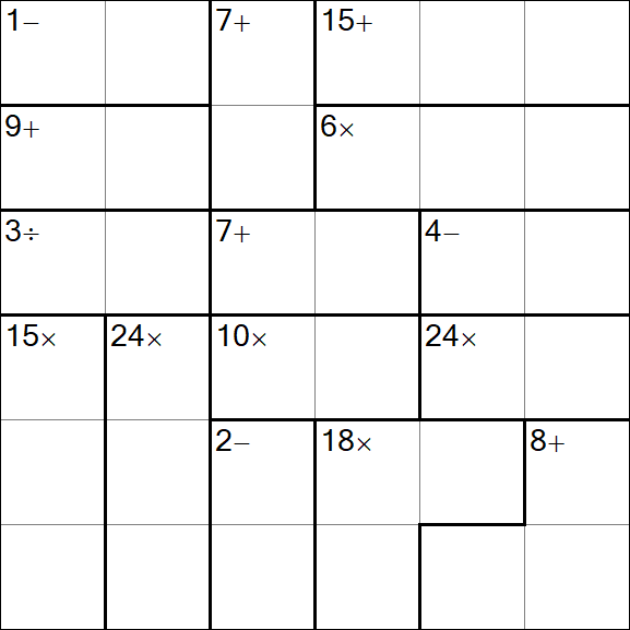 Calcudoku - Medium