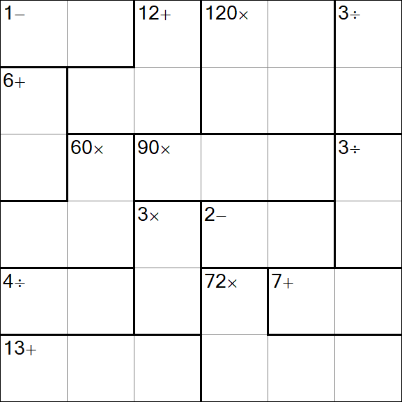 Calcudoku - Medium