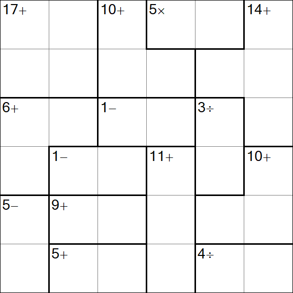 Calcudoku - Medio