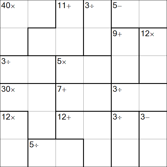 Calcudoku - Medio
