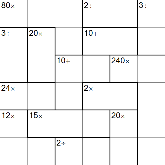 Calcudoku - Medio