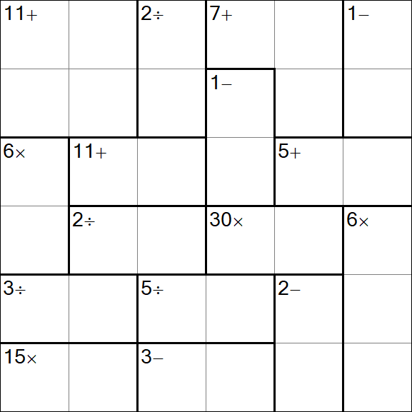 Calcudoku - Medio