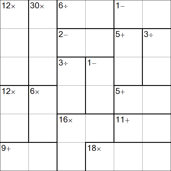 Calcudoku - Médio