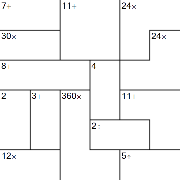 Calcudoku - Medio