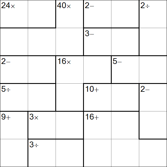 Calcudoku - Medio