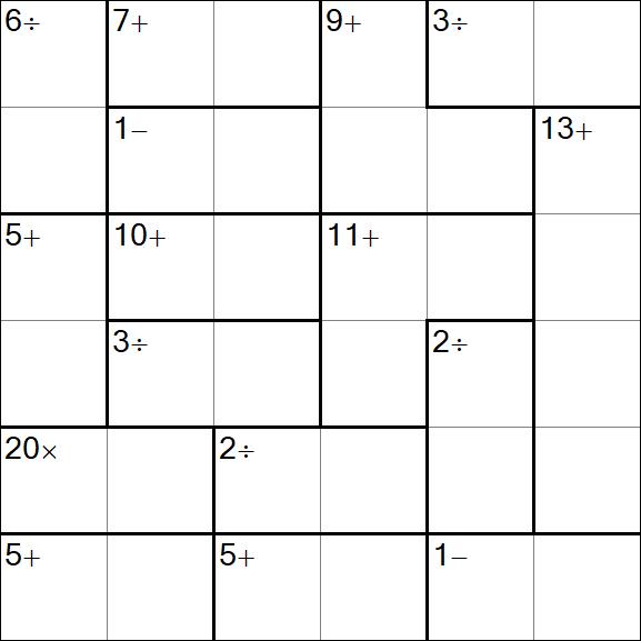 Calcudoku - Medium