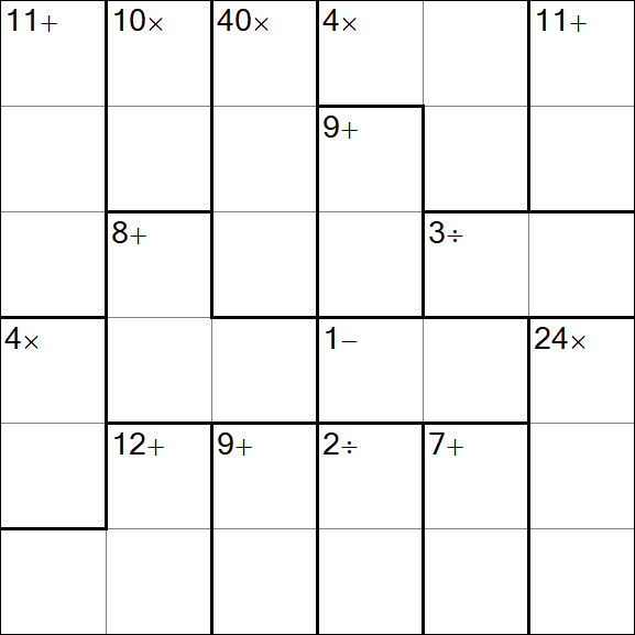 Calcudoku - Medium