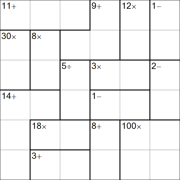 Calcudoku - Medio